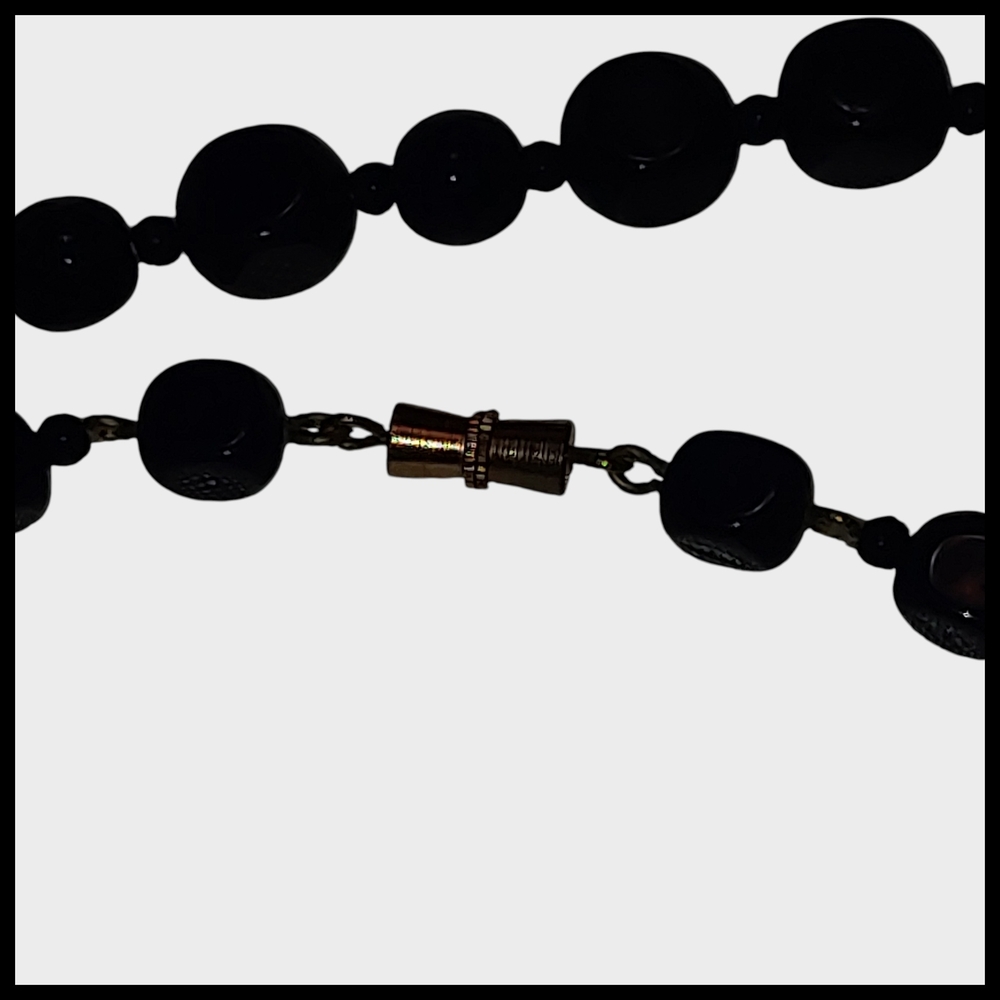 Classic Navy Beaded Long Necklace - Vintage - Picture 9 of 12